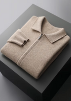 Premium Extra-Fine Merino Wool Zip Polo Cardigan