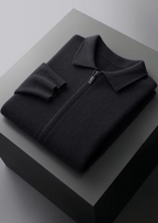 Premium Extra-Fine Merino Wool Zip Polo Cardigan