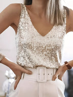 Kiki - Sequin-Embellished Sleeveless Top