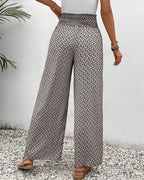 Sophie-Rae - Bohemian Print High-Waisted Lightweight Trousers