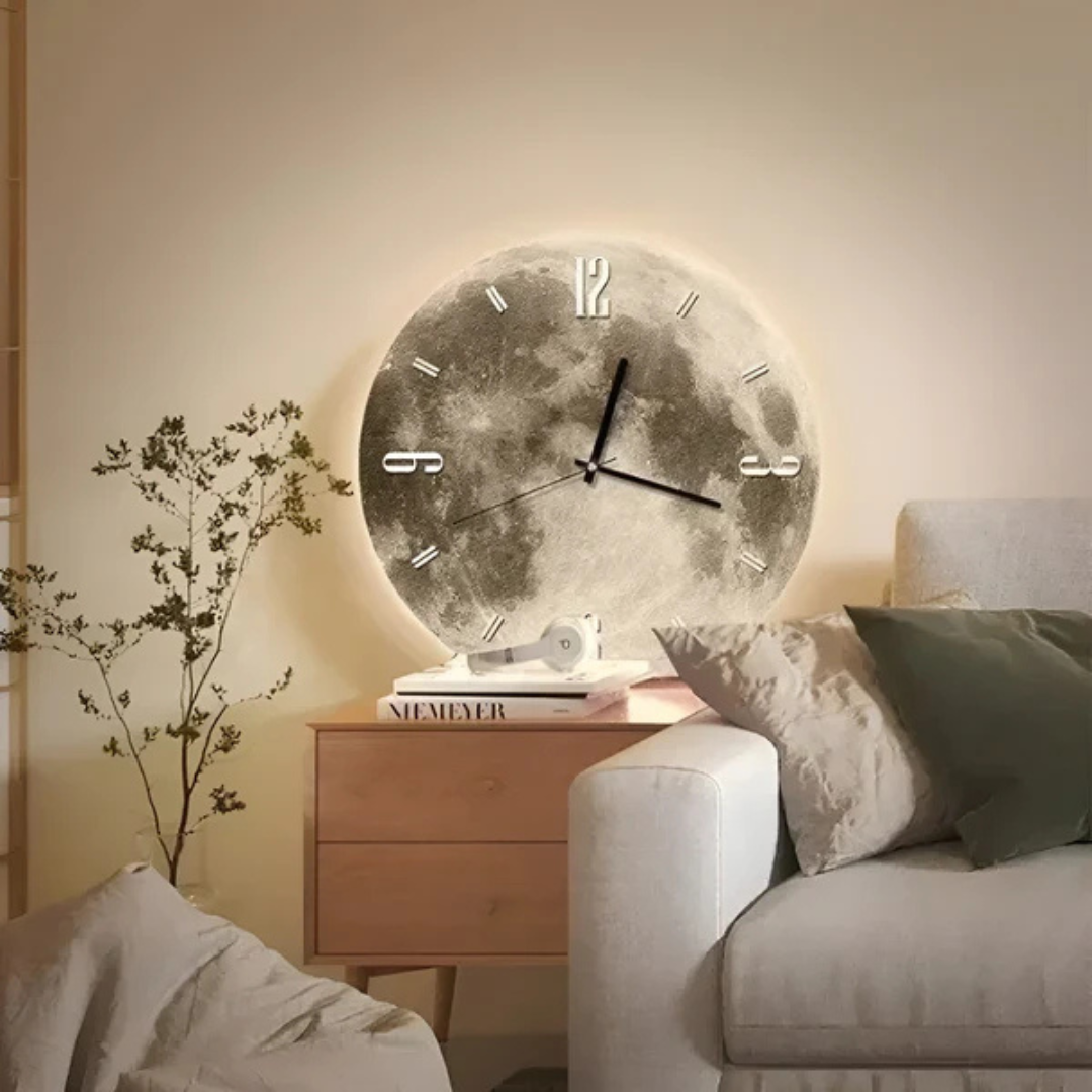 Moon-Themed Oversized Wall Clock