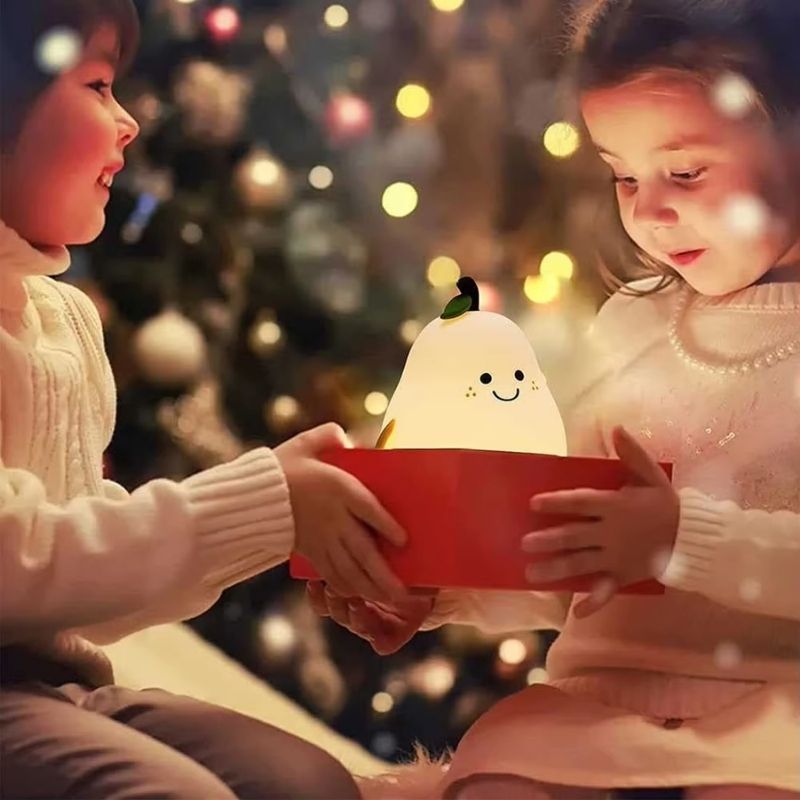 Cozy Pear-Shaped Silicone Night Light with Soft Glow
