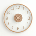 Contemporary Wooden Clock with Glass Front - Metron