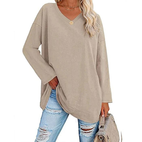 Women's Relaxed Fit V-Neck Oversized Sweater