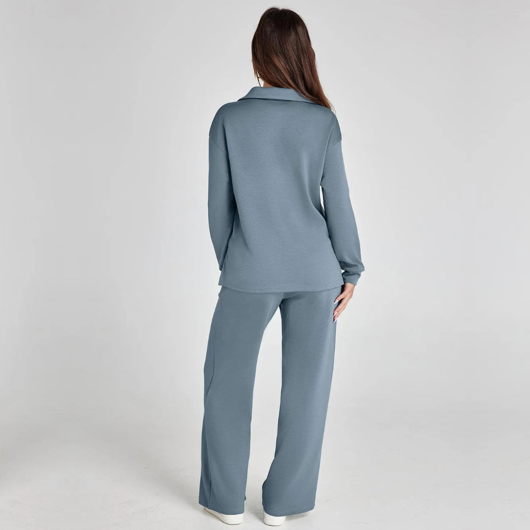 Eline | Premium Loungewear Set Featuring Cozy Trousers and V-Neck Design