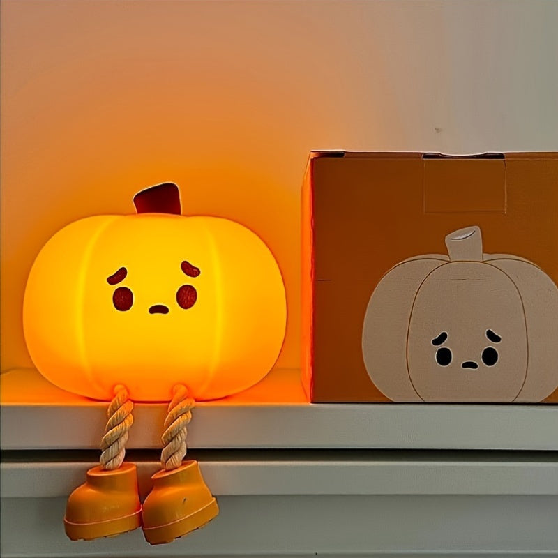 USB Rechargeable Pumpkin-Shaped LED Night Light