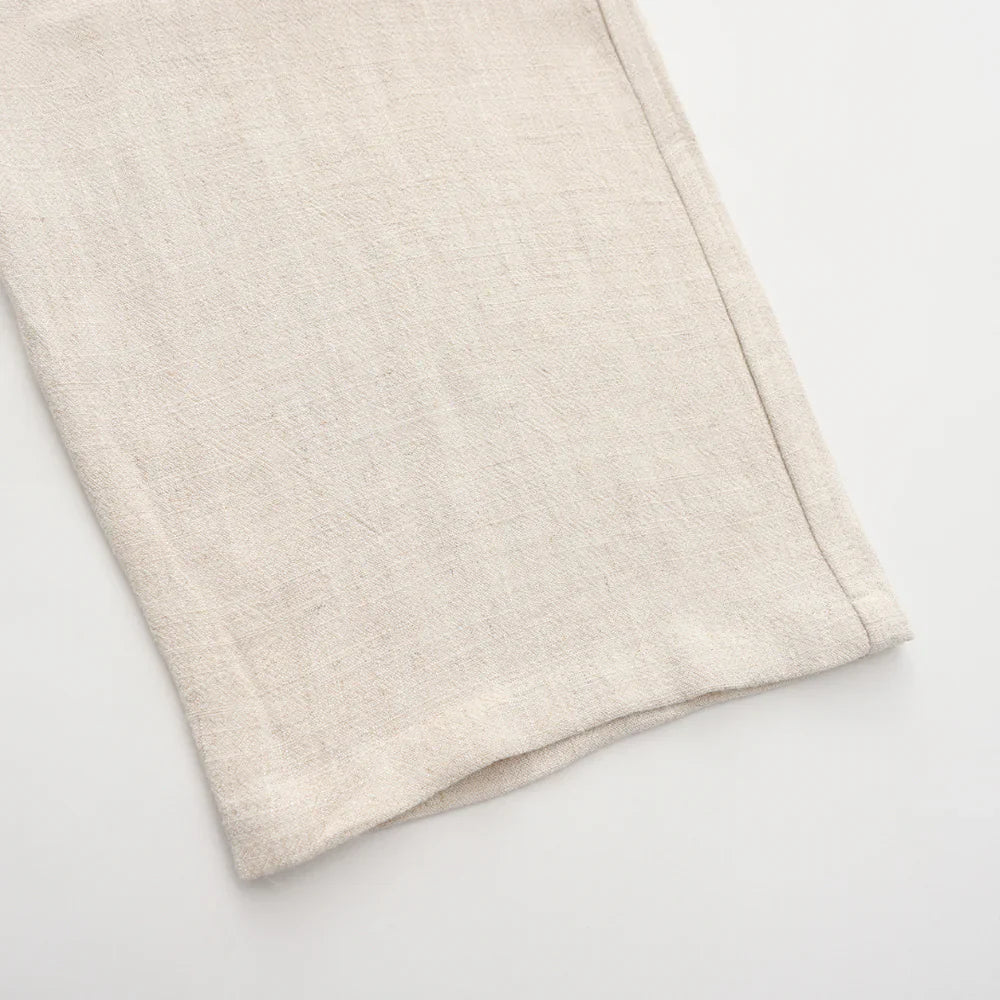 COMO Tailored Linen Straight-Leg Pants