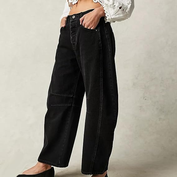 Women's Mid-Waist Wide Leg Denim Jeans