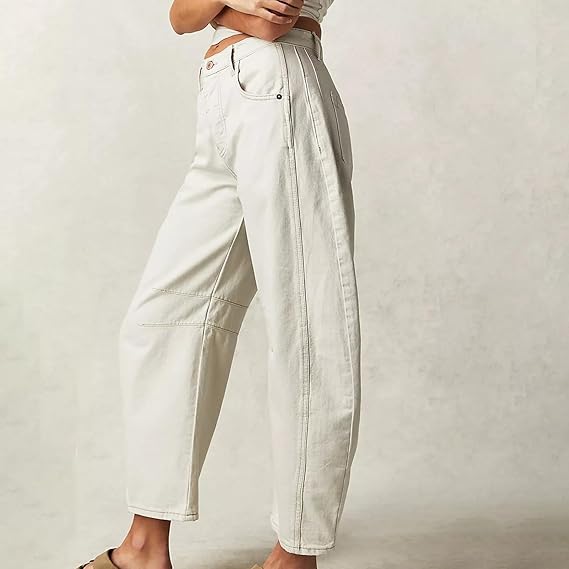 Women's Mid-Waist Wide Leg Denim Jeans