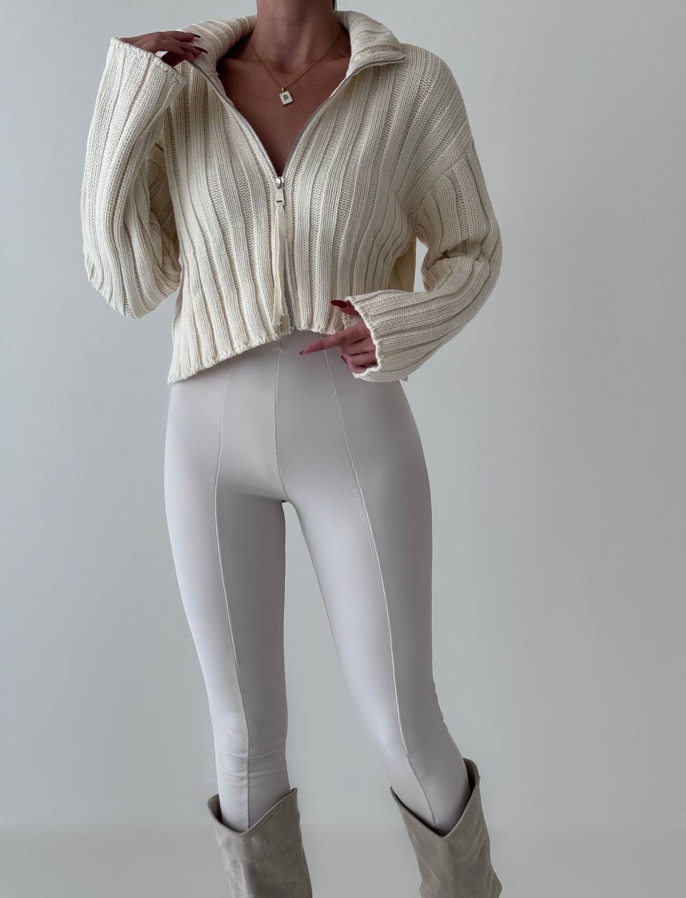 LIV | Women's Zip-Up Knitted Cardigan