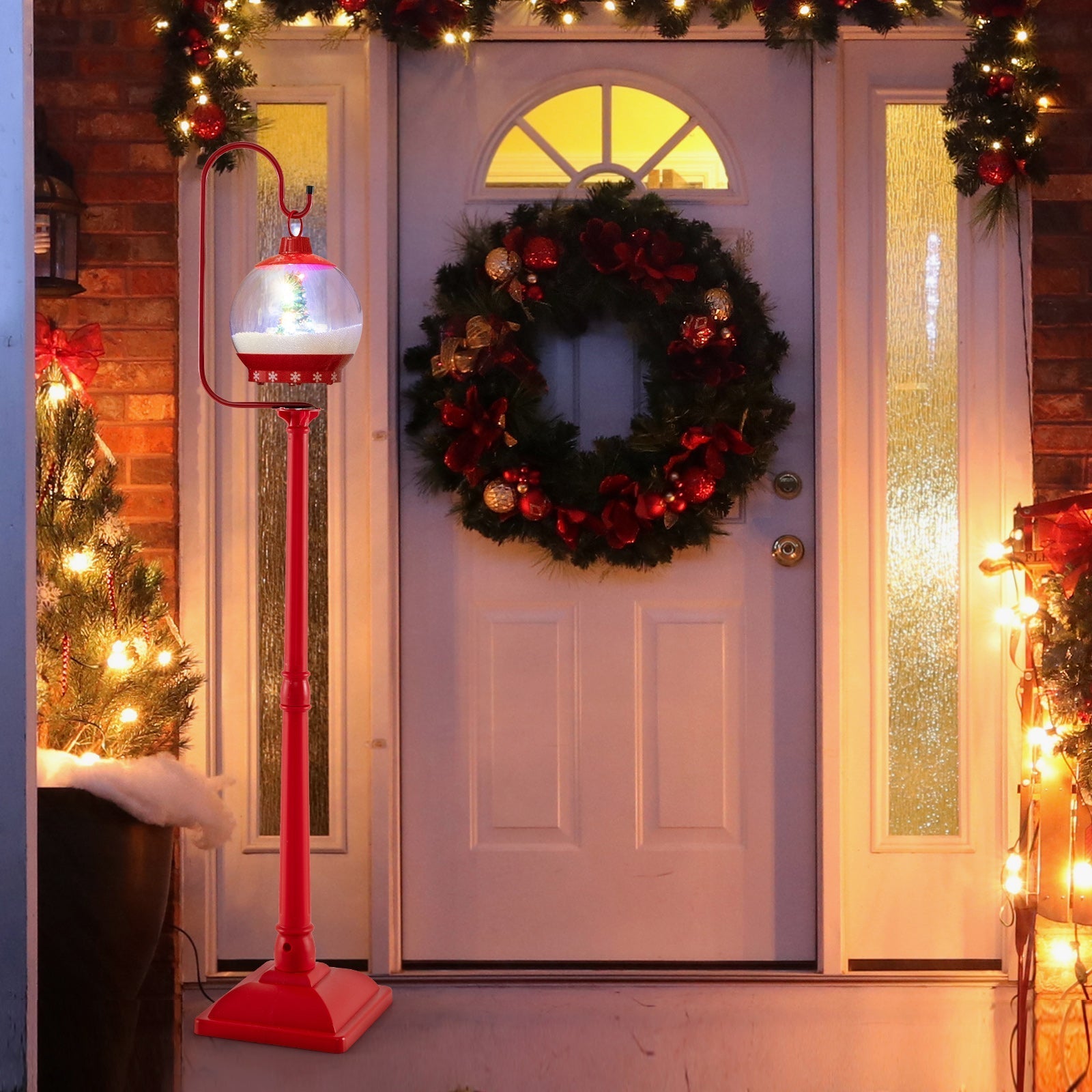Sound-Activated Snow Globe Christmas Street Lantern