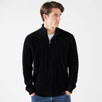 TAEBAEK Zip-Up Cable Knit Sweater