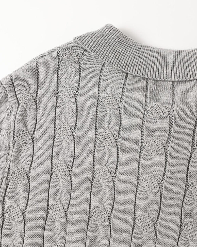 FLORENCE Cable Knit Polo Shirt