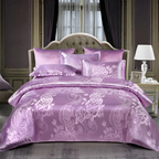 Delicate Satin Duvet Cover with Floral Design