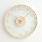 Contemporary Wooden Clock with Glass Front - Metron