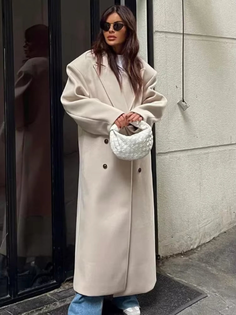 Elegant Long Wool Coat | Saphira