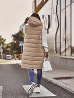 Women's Hooded Puffer Gilet with Zip Pockets