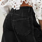 Women's Mid-Waist Wide Leg Denim Jeans