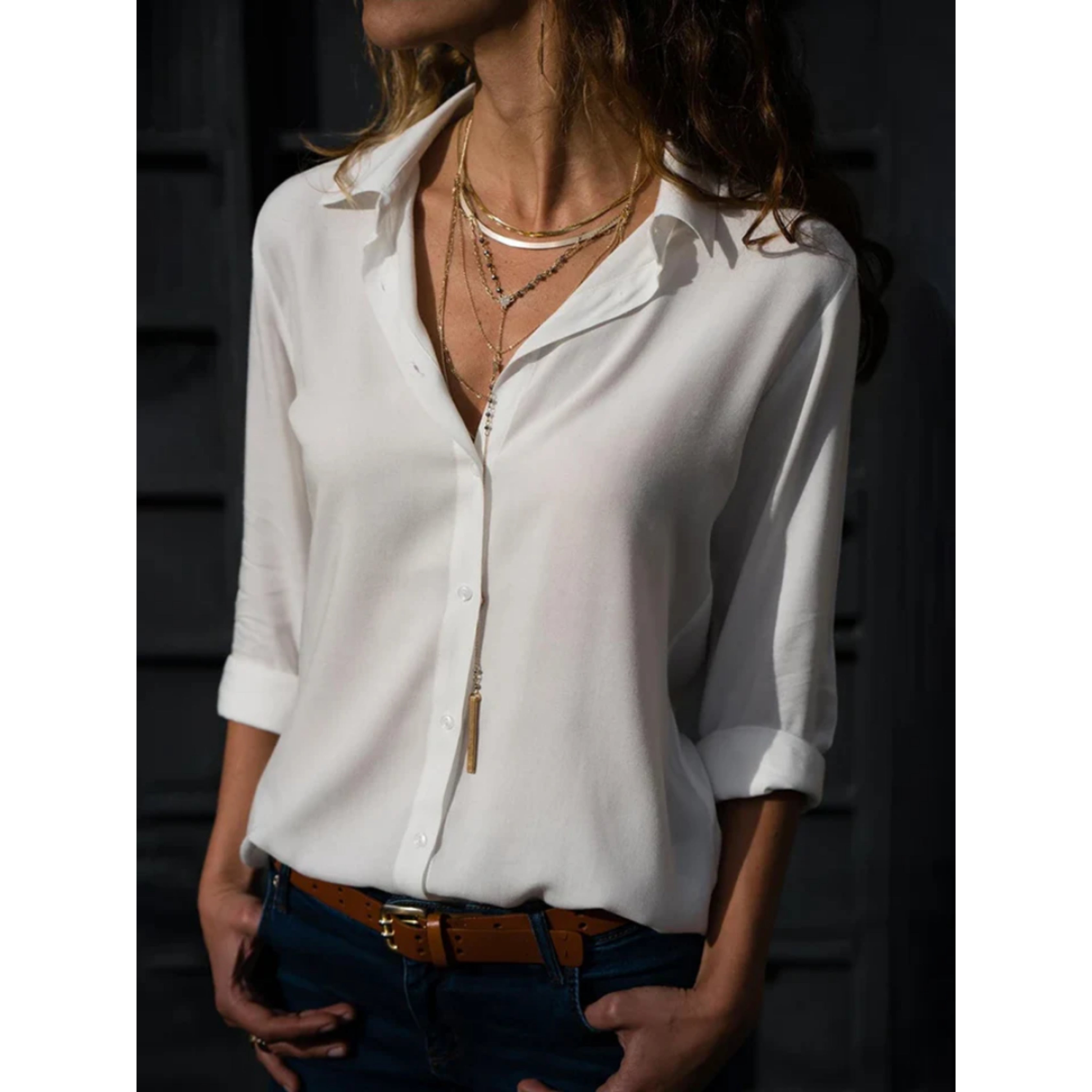Chic Long-Sleeve Blouse for Women