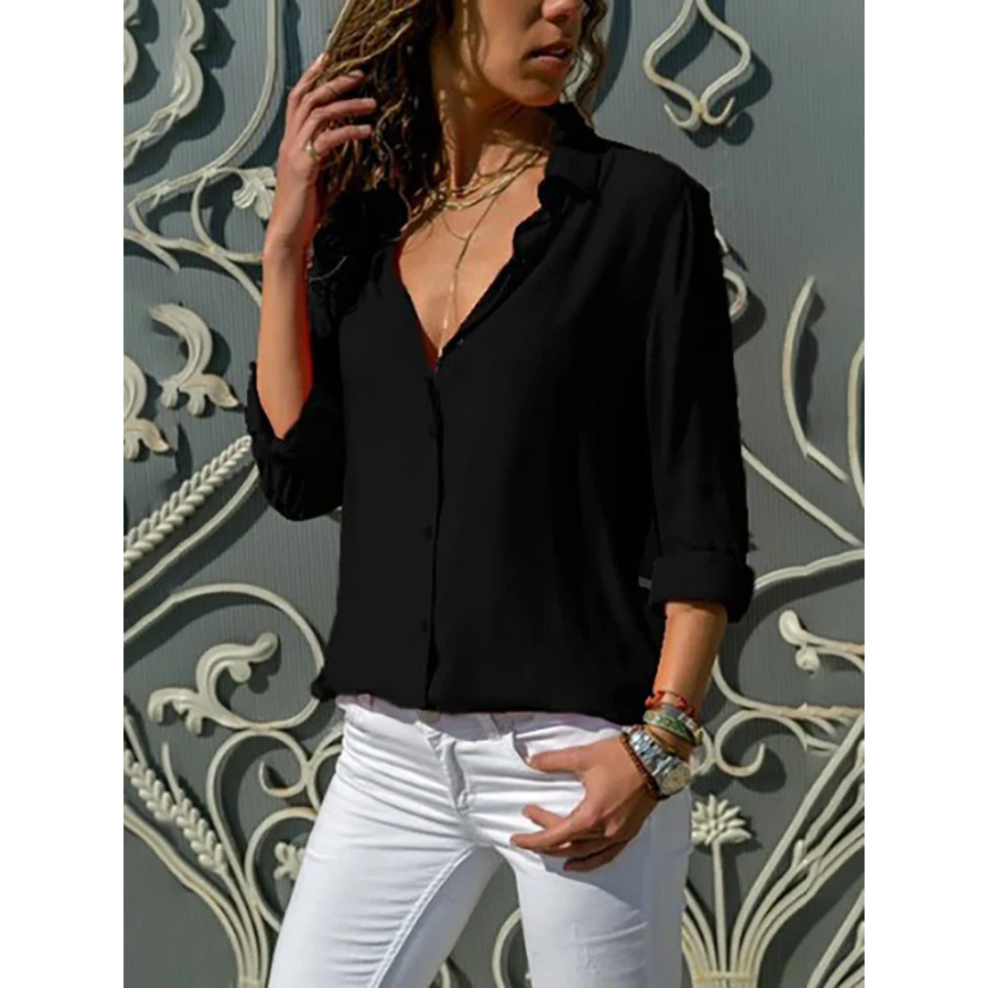 Chic Long-Sleeve Blouse for Women