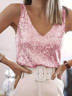 Kiki - Sequin-Embellished Sleeveless Top