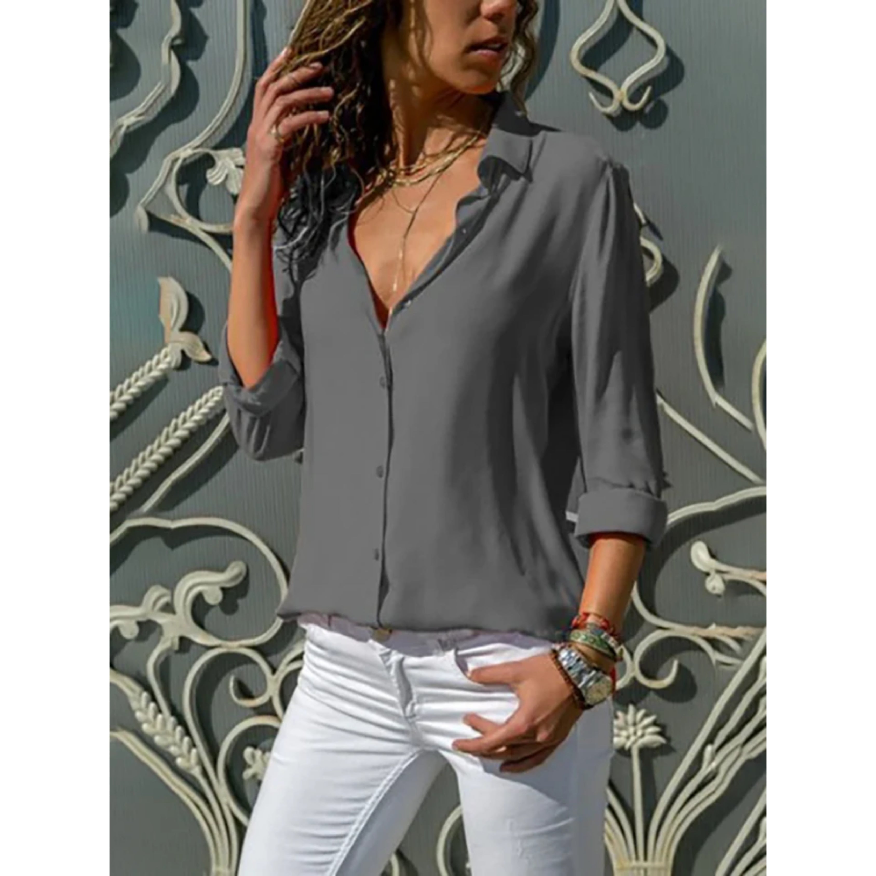 Chic Long-Sleeve Blouse for Women