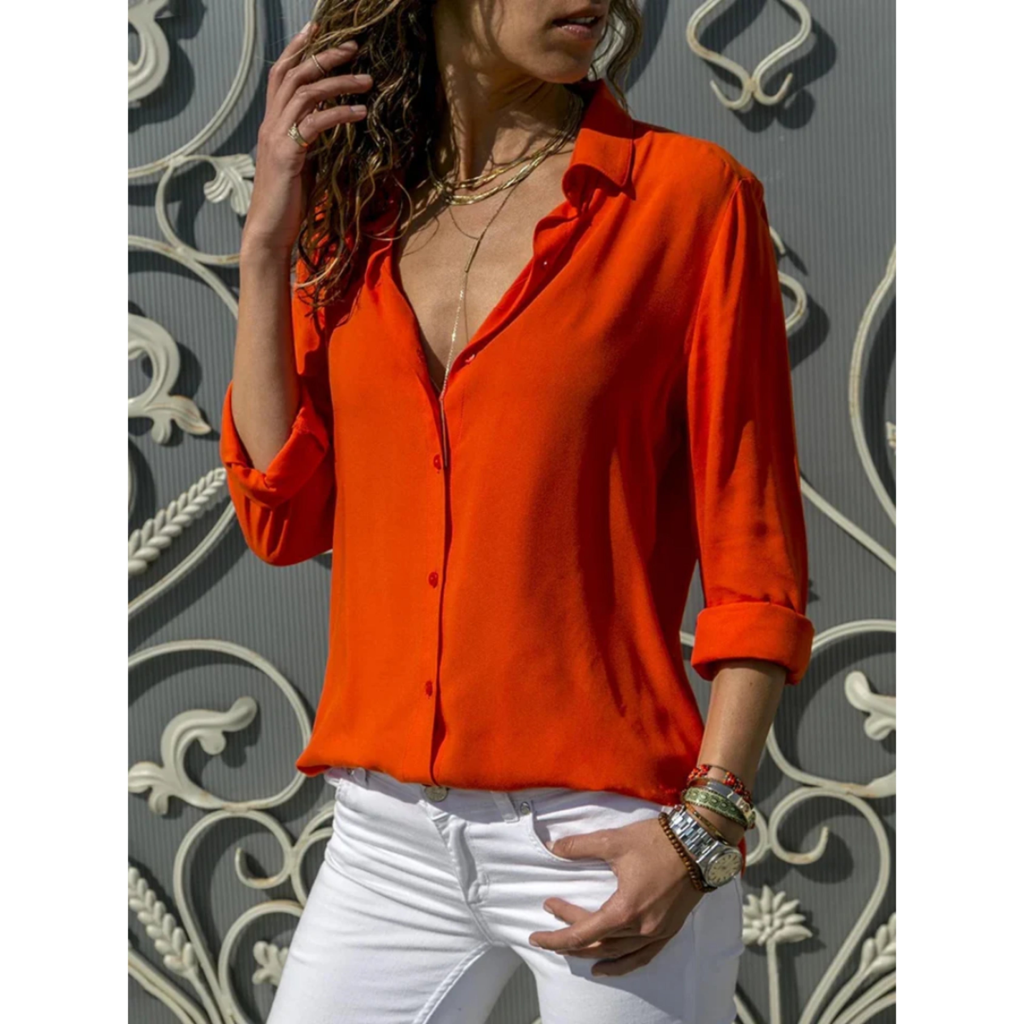 Chic Long-Sleeve Blouse for Women
