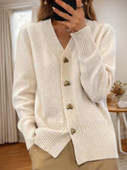 Kira - Heart Button Knitted Cardigan