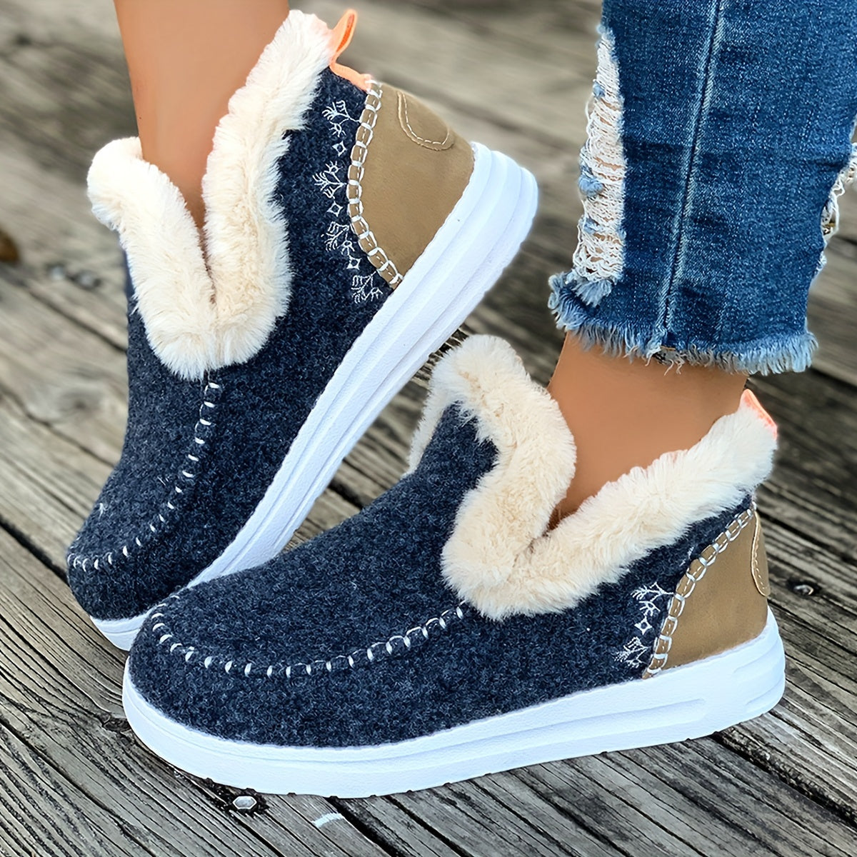 Women's Cozy Anti-Slip Winter Slippers with Plush Interior