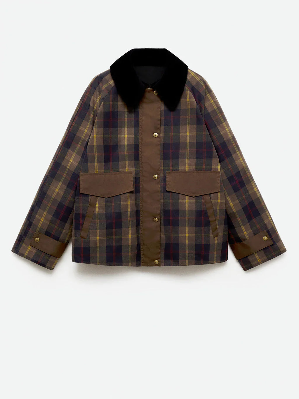 Plaid Straight Fit Women's Bomber Jacket