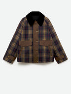 Plaid Straight Fit Women's Bomber Jacket