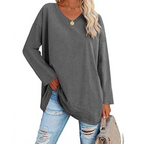 Women's Relaxed Fit V-Neck Oversized Sweater