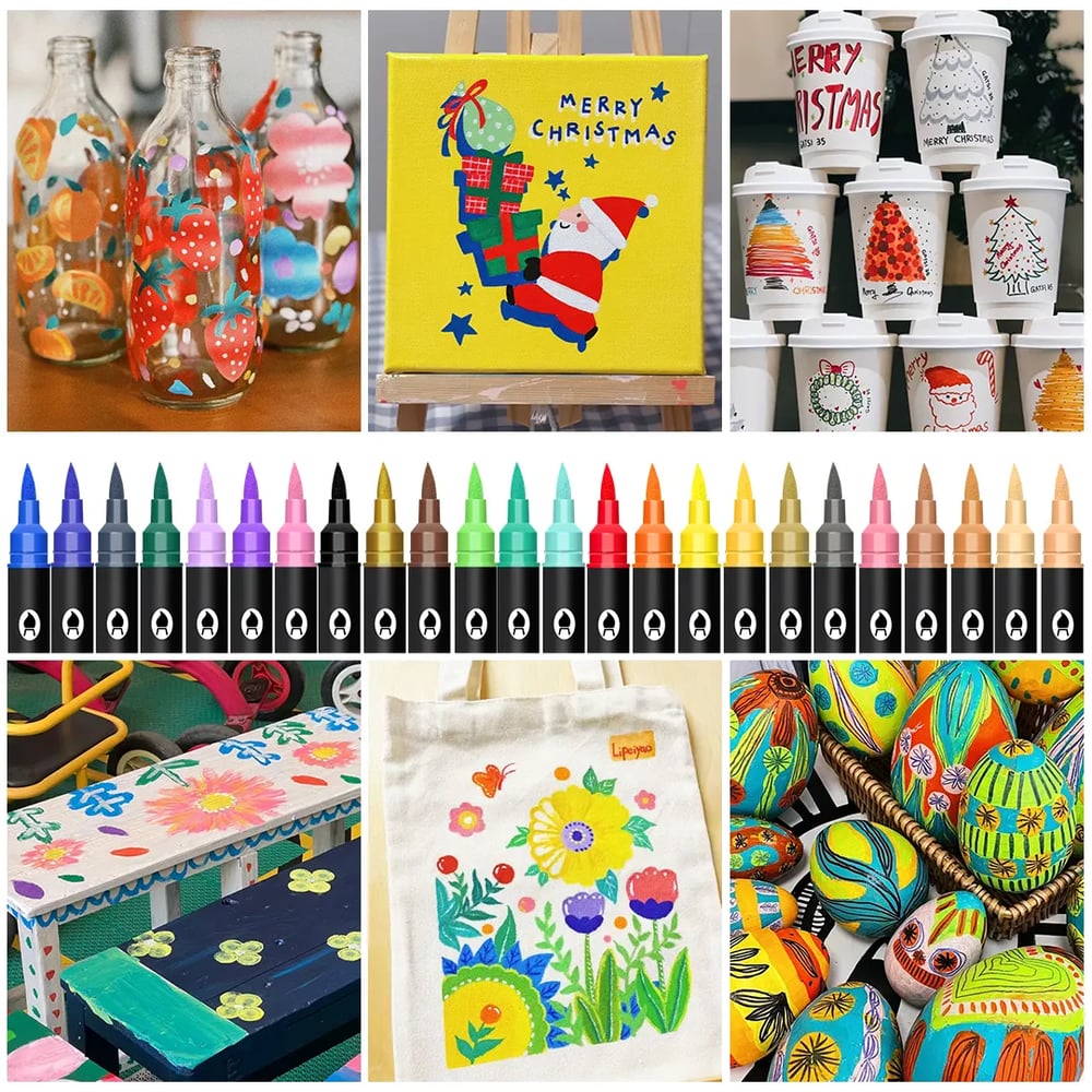 Double-Sided Acrylic Markers – 36 Markers, 72 Vivid Colors, Smudge-Free