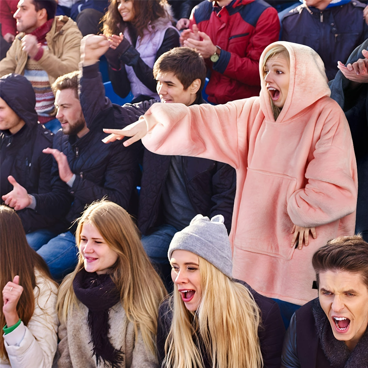 Versatile Hoodie Blanket Featuring a Spacious Kangaroo Pocket