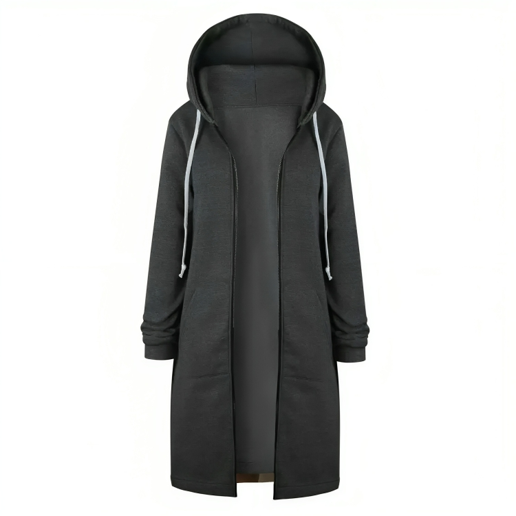 Women's Sporty Midi Hoodie Dress with Zipper Pockets for Ultimate Comfort