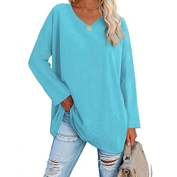 Women's Relaxed Fit V-Neck Oversized Sweater