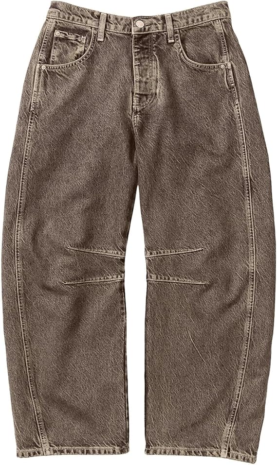 Women's Mid-Waist Wide Leg Denim Jeans