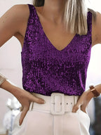 Kiki - Sequin-Embellished Sleeveless Top