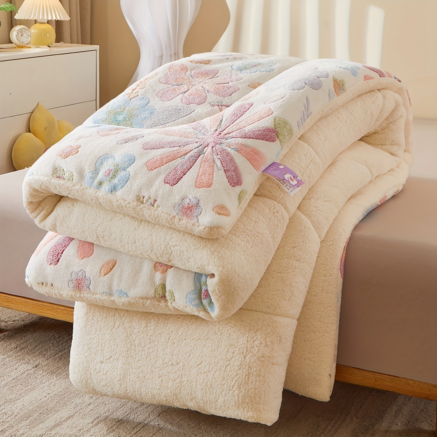 Cozy Floral Print Flannel Duvet for Your Bedroom