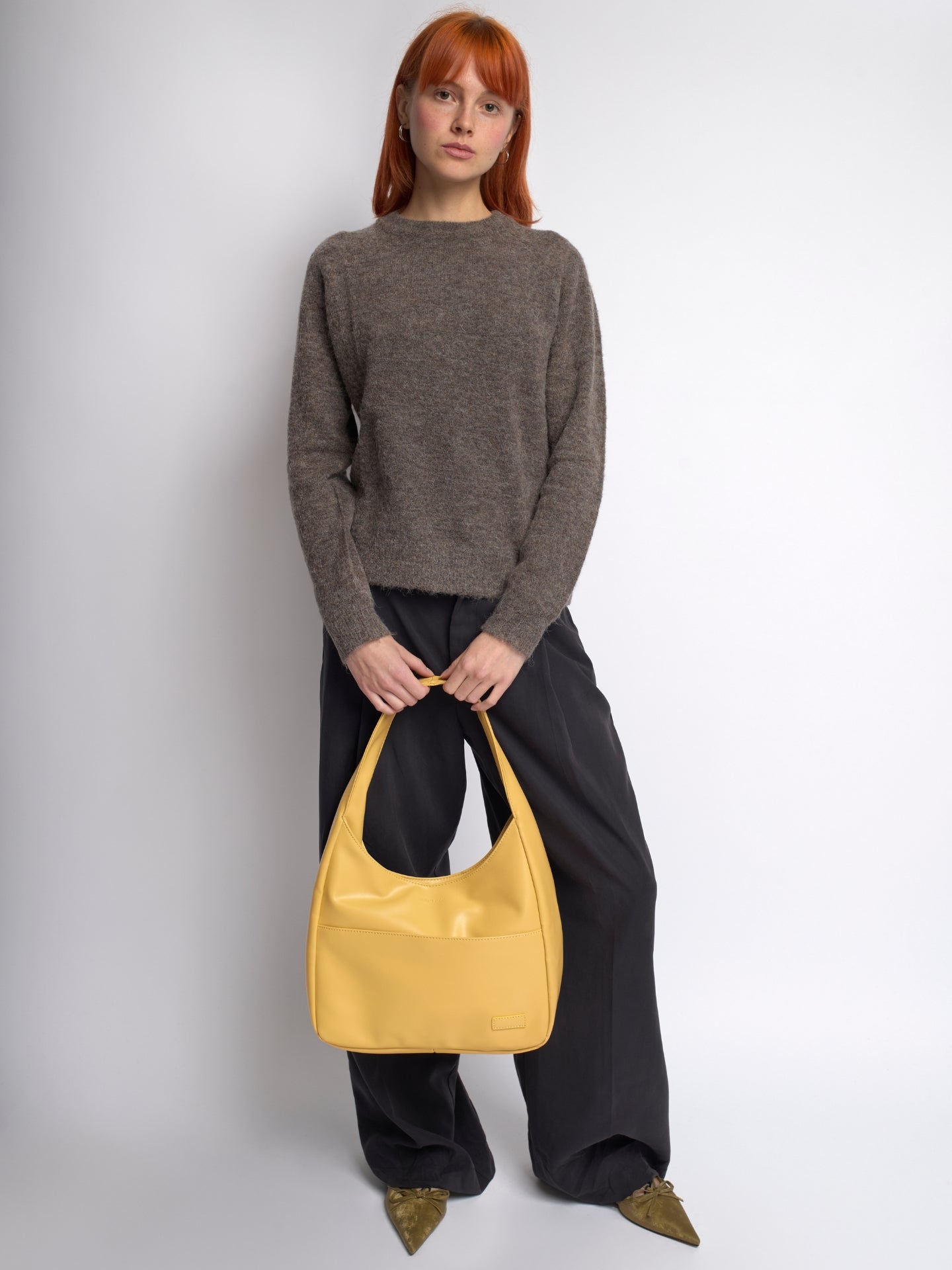 Simple Vegan Hobo Shoulder Bag - Empty Design
