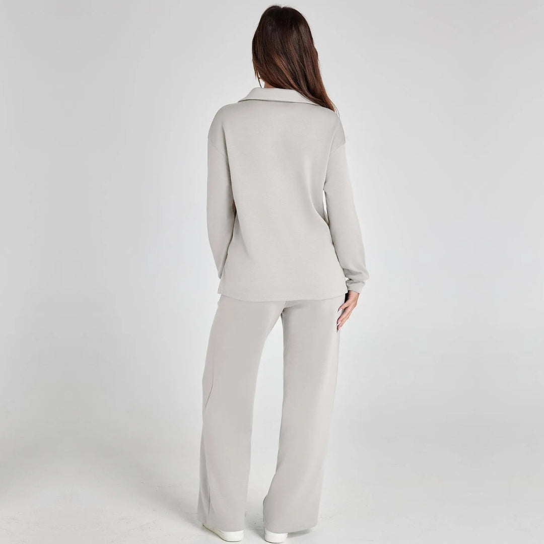 Eline | Premium Loungewear Set Featuring Cozy Trousers and V-Neck Design