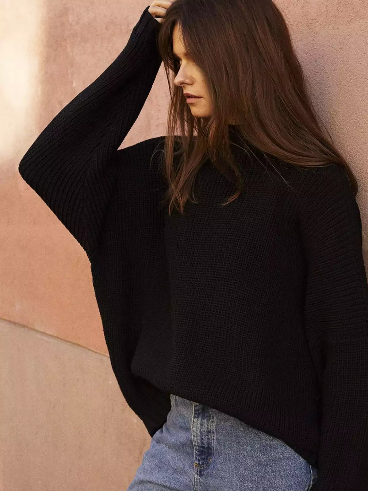 Cozy Oversized Knit Set for Women: Sweater and Mini Skirt Combo