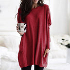 Women's Sweater Dress Featuring Convenient Pockets