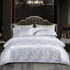 Delicate Satin Duvet Cover with Floral Design
