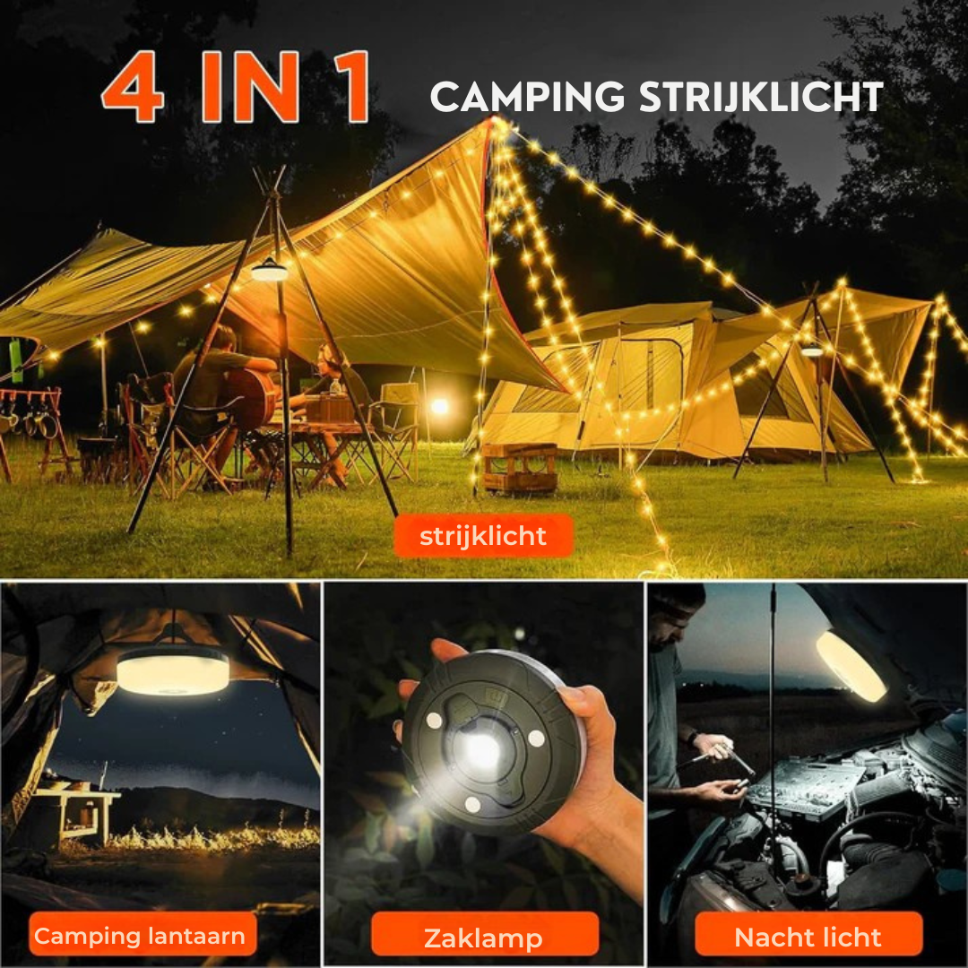 Versatile 4-in-1 Camping Lamp: Lantern, Power Bank, and 10m Fairy Light String