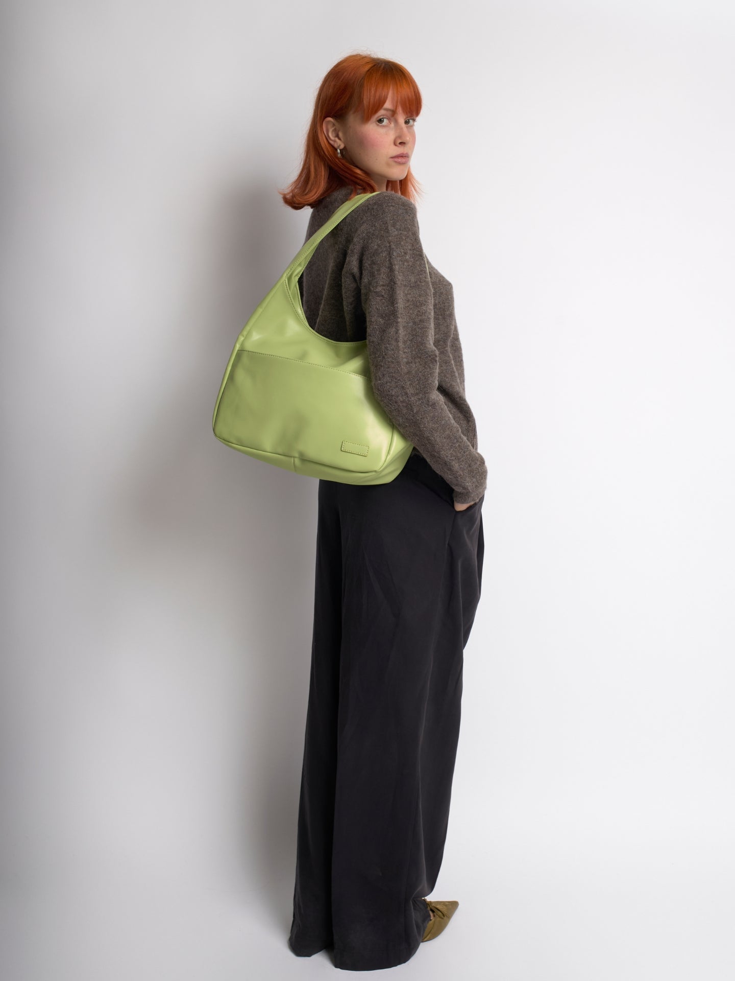 Simple Vegan Hobo Shoulder Bag - Empty Design