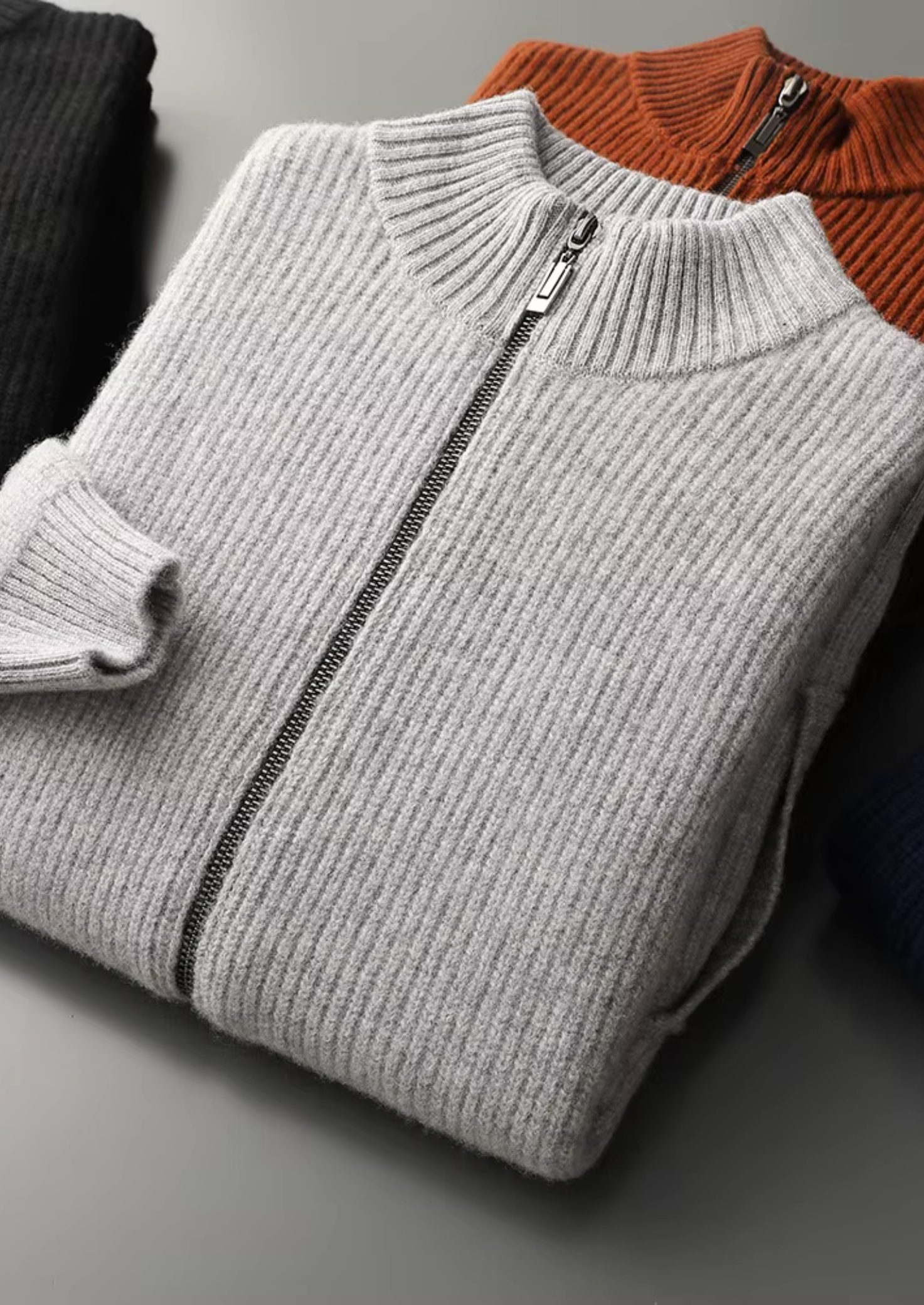 Luxurious Extra-Fine Merino Wool Ribbed Cardigan