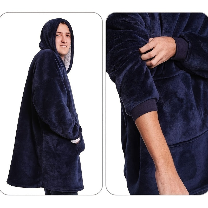 Versatile Hoodie Blanket Featuring a Spacious Kangaroo Pocket