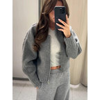 Orhaney | Women's Round Neck Cardigan | Zip Closure