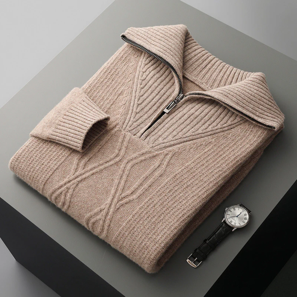 Taranto Merino Wool Zip-Up Sweater